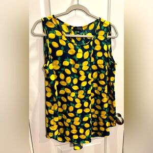 The Limited Navy Top with Lemon Design